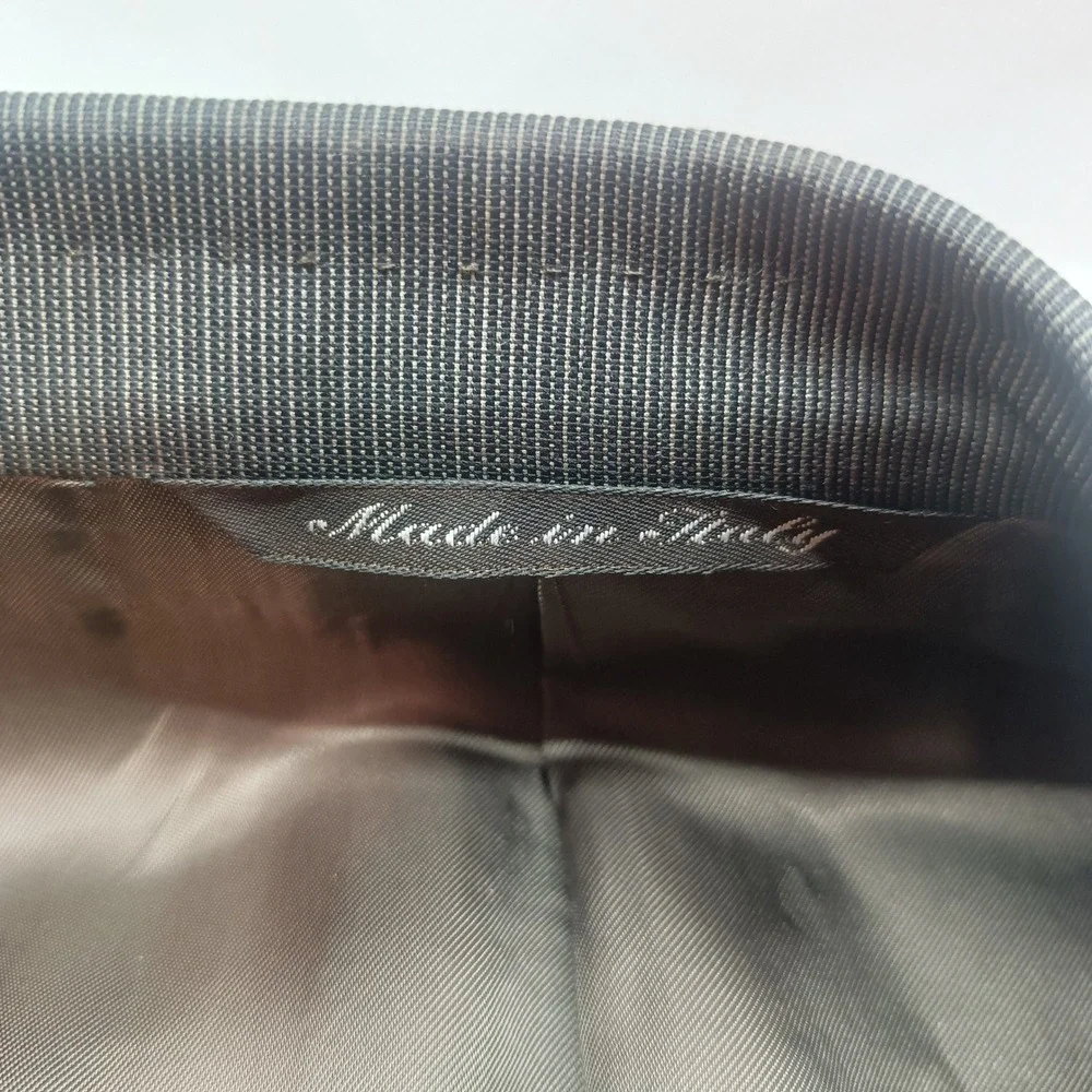 Canali Mens Wool Blazer Gray Micro Stripe Sport Coat IT 54L US 44L Luxury Formal